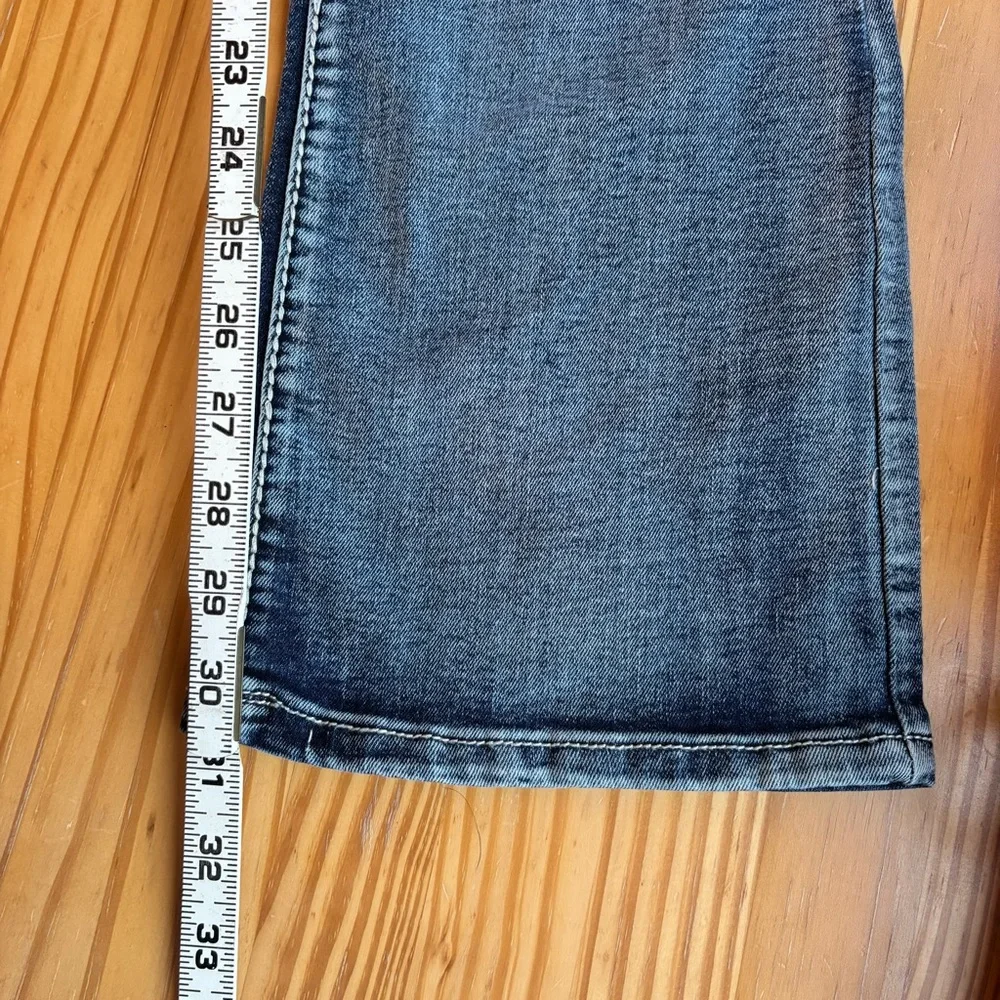 a.n.a Y2K Low Rise Medium Wash Jeans Rhinestone Pockets Sz 8 Bling Streetwear